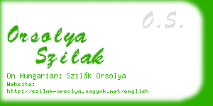 orsolya szilak business card