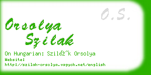 orsolya szilak business card